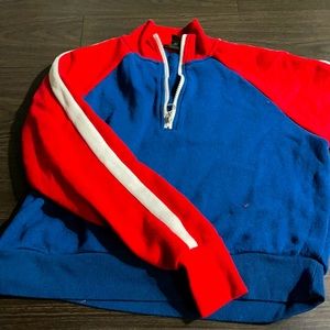 Forever21 varsity style 3/4 zip sweater